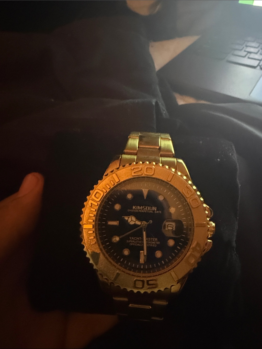 Mens GoldTone Yachtmaster Style Watch Gold Mens GoldTone Yachtmaster Style Watch Gold
